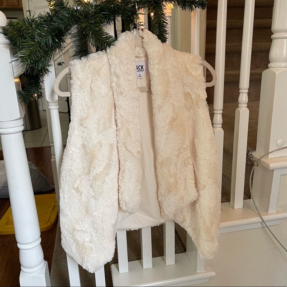 Fuzzy White Vest